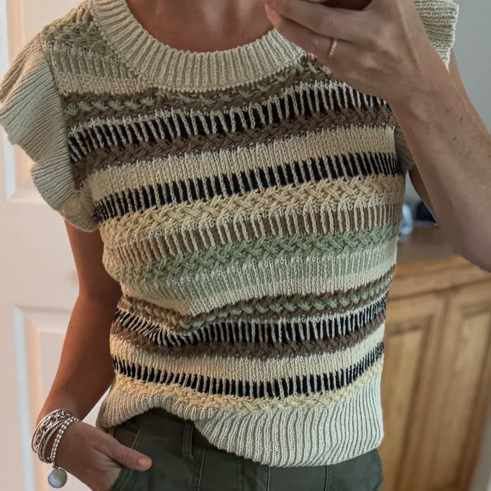 Striped Knit Sweater Vest